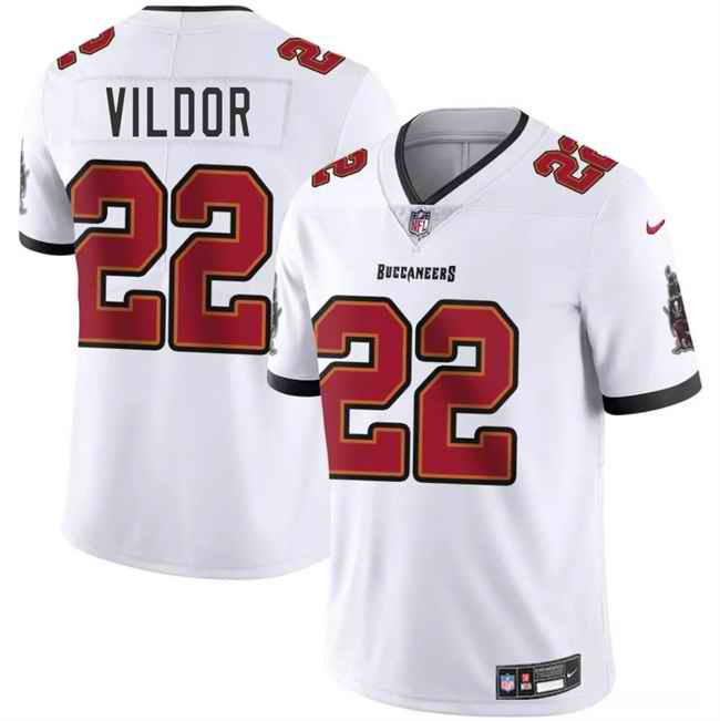 Men's Tampa Bay Buccaneers #22 Kindle Vildor White Vapor Limited Stitched Jersey